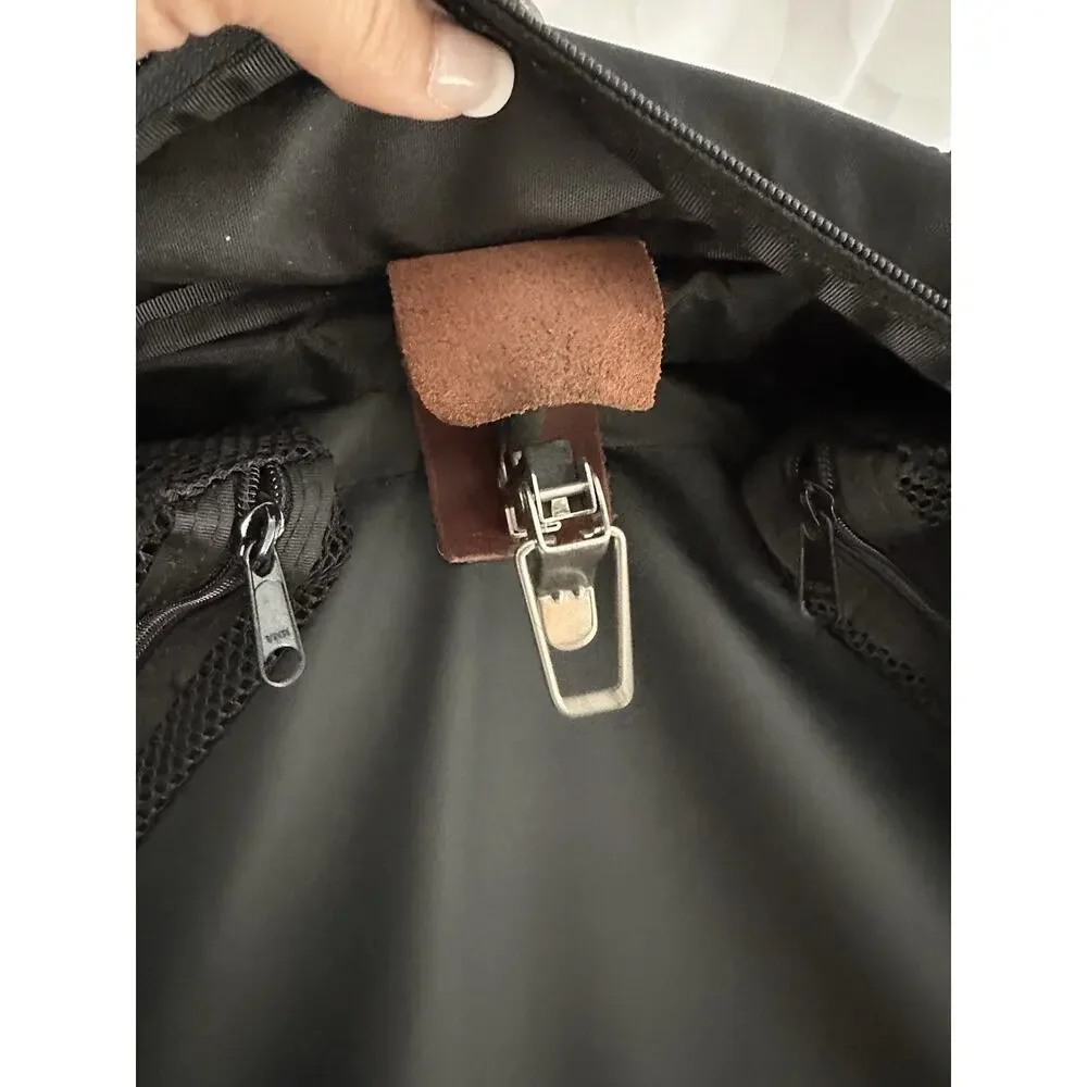 VTG Lands' End Carry On Luggage Black NYLON Garment Bag folding With Strap USA
